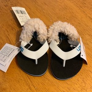 Kids fur ugg sandals